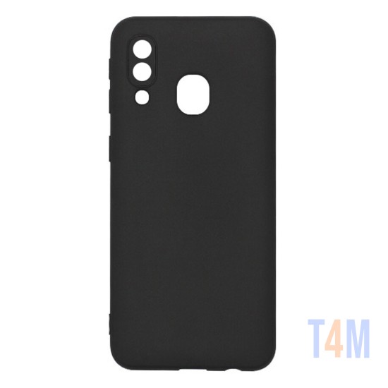 Silicone Case with Camera Shield for Samsung Galaxy A40 Black